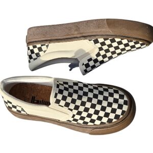 Ibilun CLASSIC Sz 9 (40) SLIP-ON CHECKERBOARD GUM Sneakers Canvas Unisex Korean